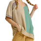 Umgee - Color Block Cotton Gauze Top