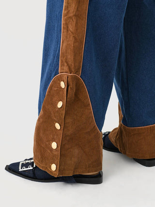 Farm Rio - Western denim wide low waisted pants