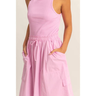 Hyfve - Vestido midi cargo sem mangas