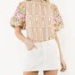 Thml - Flower Embroidered Short Sleeve Top