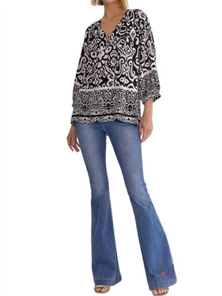 Entro - Renee Paisley Print 3/4 Sleeve Tunic