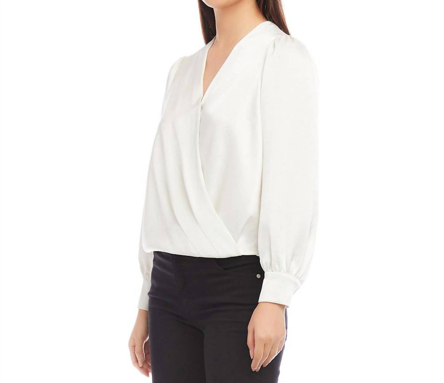 Karen Kane - Drape Front Satin Top