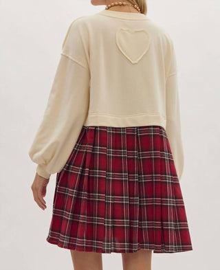 Entro - Twofer Sweatshirt & Plaid Skirt Dress