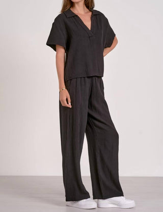 Elan - Blusa de gaze praiana com decote em V