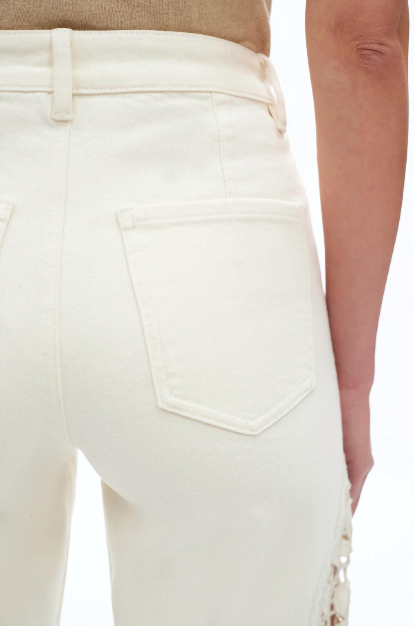 Bayeas - Embroidered High Rise Wide Leg Pants