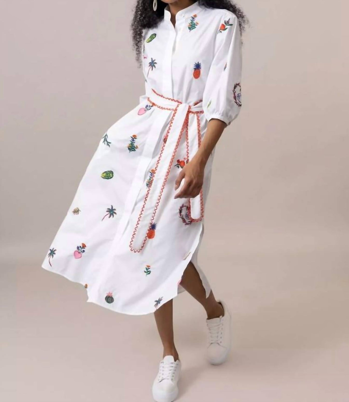 Emily Lovelock - Zora Embroidered Shirt Dress