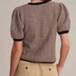525 America - Elaine Puff Sleeve Tie Front Cardigan
