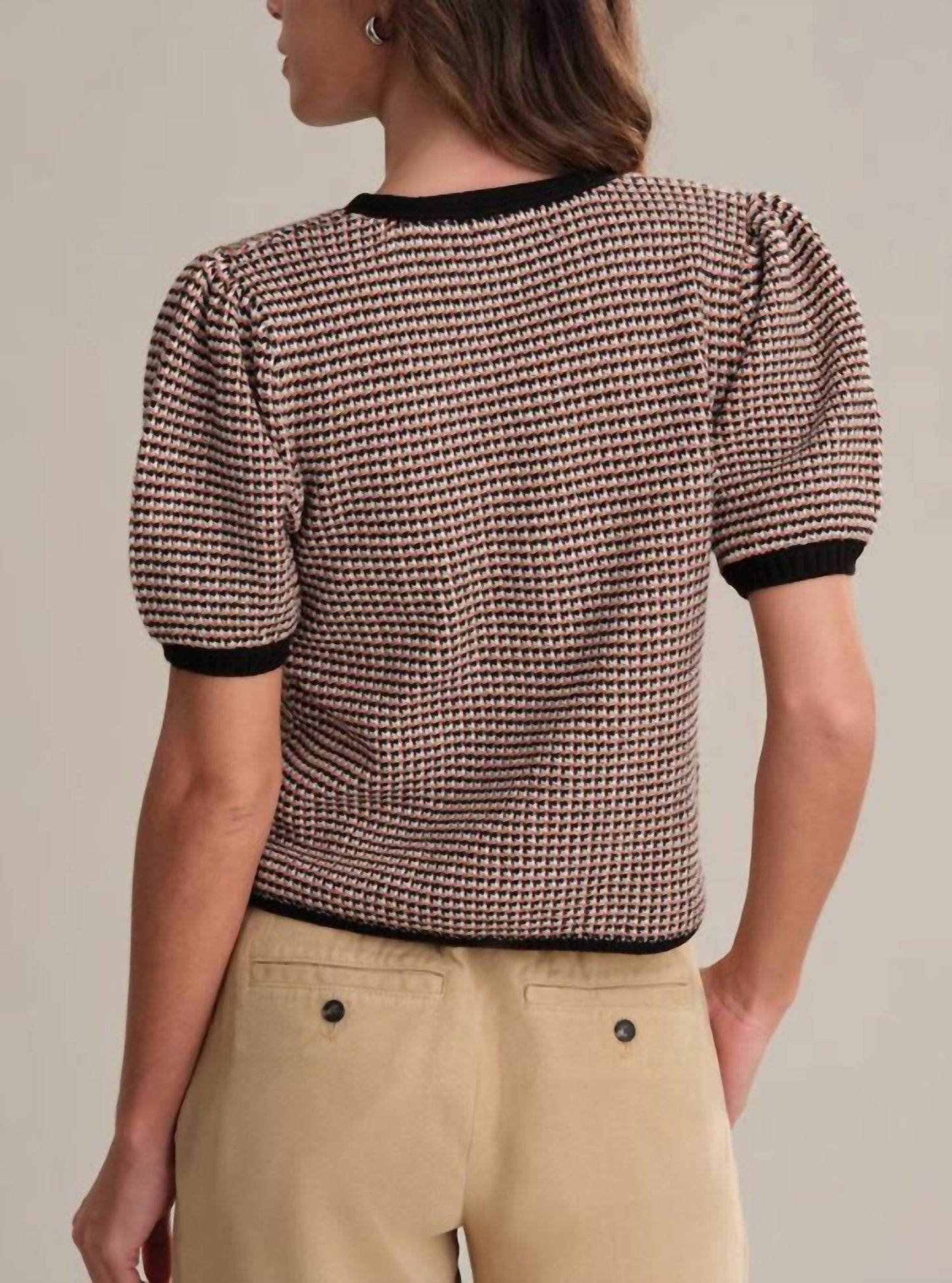 525 America - Elaine Puff Sleeve Tie Front Cardigan