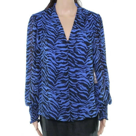 Vince Camuto Women's Animal Impression Smock Sleeve Blouse