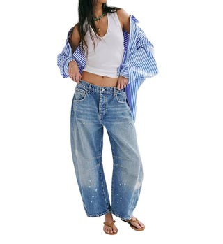 Free People - Calça Jeans Good Luck Mid Rise Barrel
