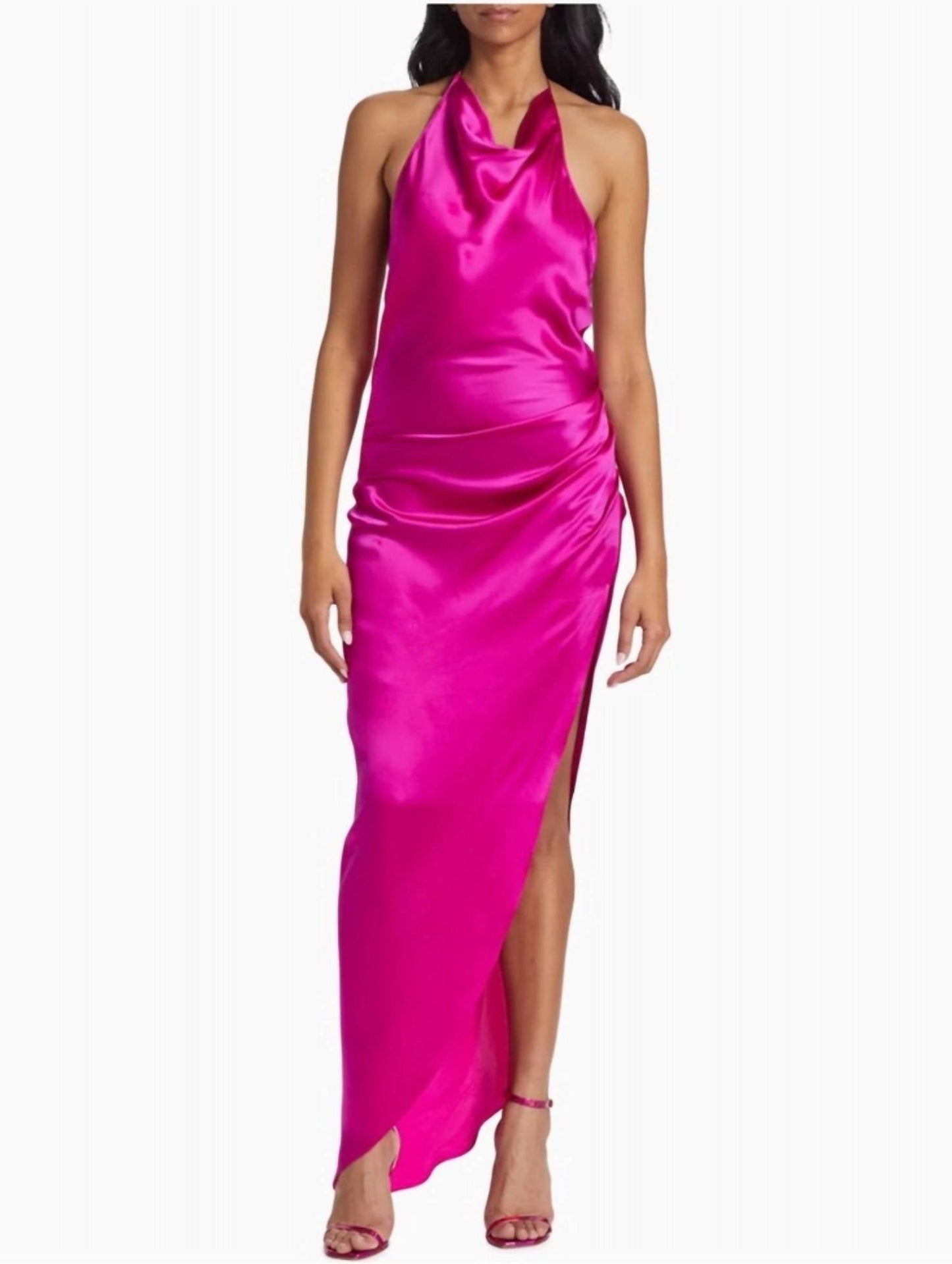 Amanda Uprichard - Elektra Gathered Silk Halter Gown