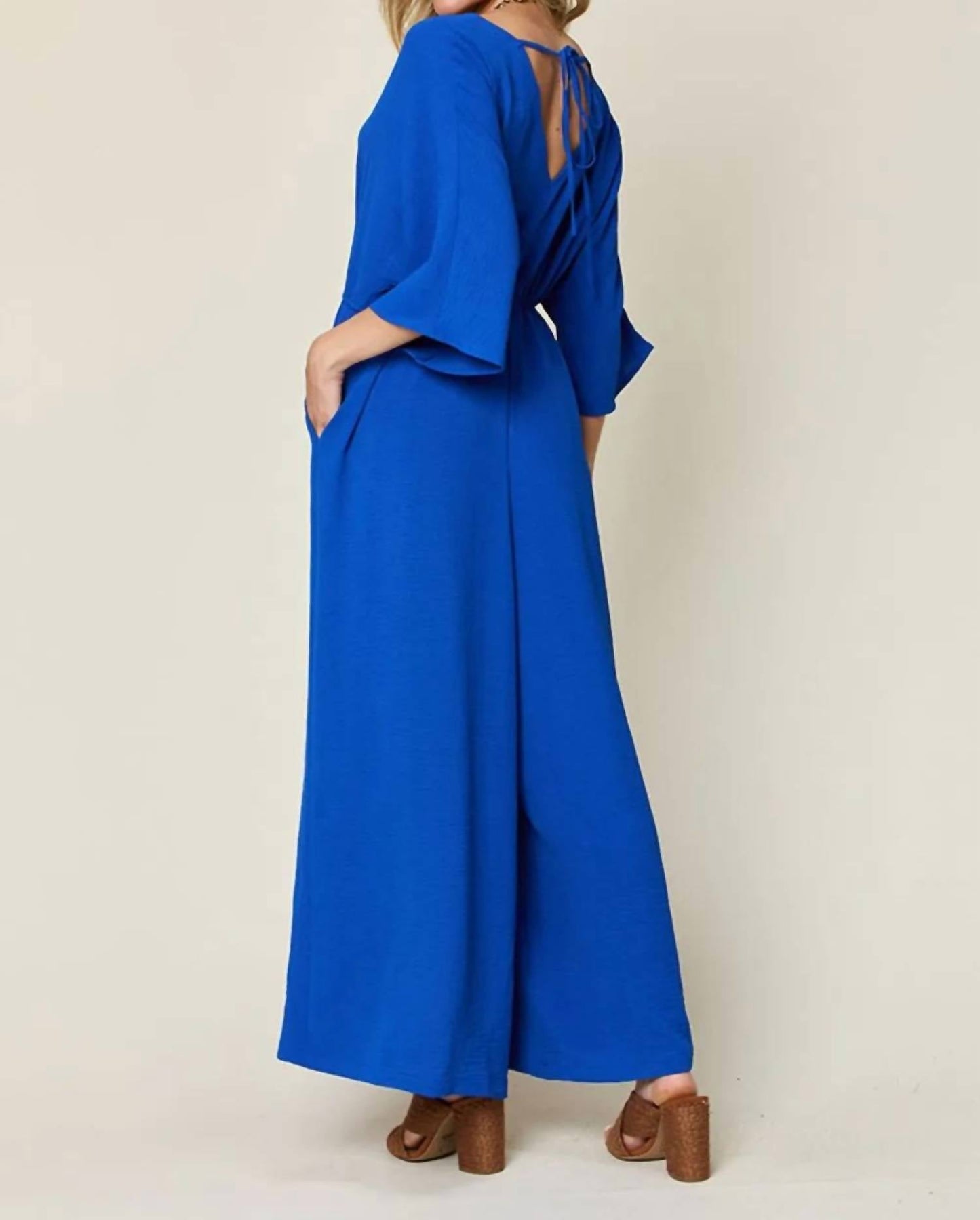 Double Take - Surplice Wide Leg Jumpsuit