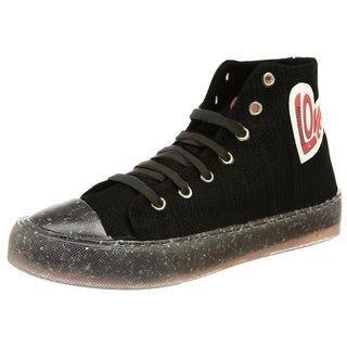 Love Moschino - Women's Canvas Heart Lace Up Hi Top Sneakers