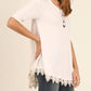 Umgee - Crochet Lace Up Drawstring Tunic
