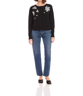 Fifteen Twenty - Cardigan bordado com folhas embelezadas Bree