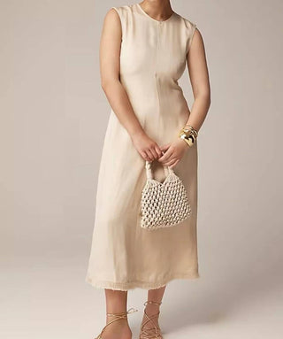 J.Crew - Vestido com franjas em sarja brilhante