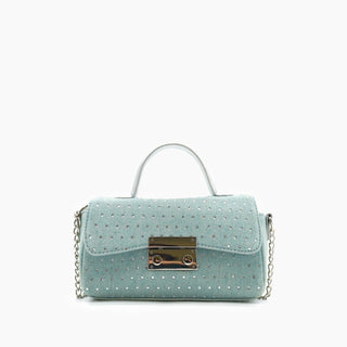 Like Dreams - Bolsa transversal feminina jeans com tachas Beagle