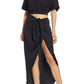 Free People Rae Waist Cutout Asymmetric Dress in Black, Size Small