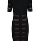 Adrianna Papell - Short Sleeve Jersey Mesh Dress