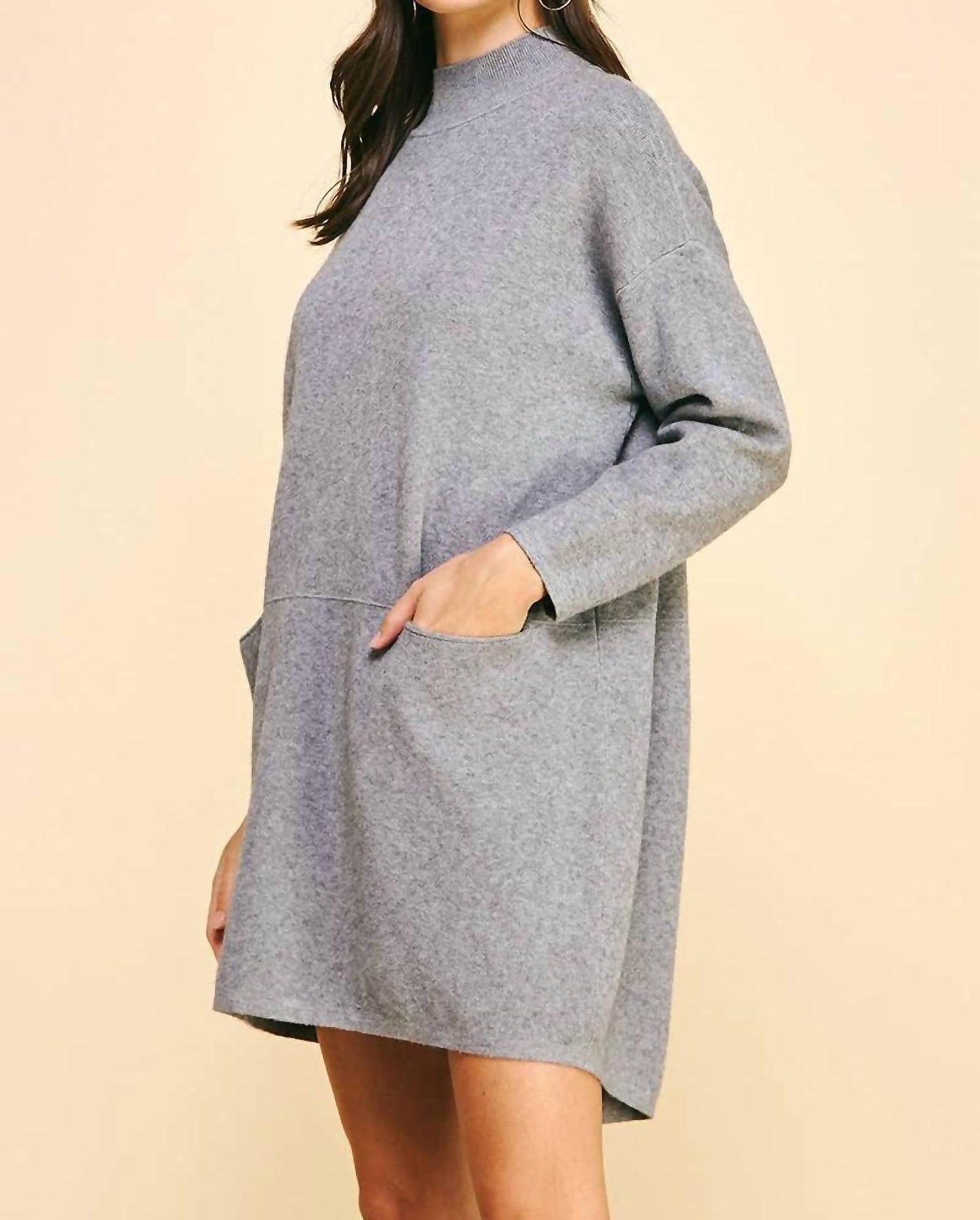 Pinch - Cozy Mock Neck Sweater Dress