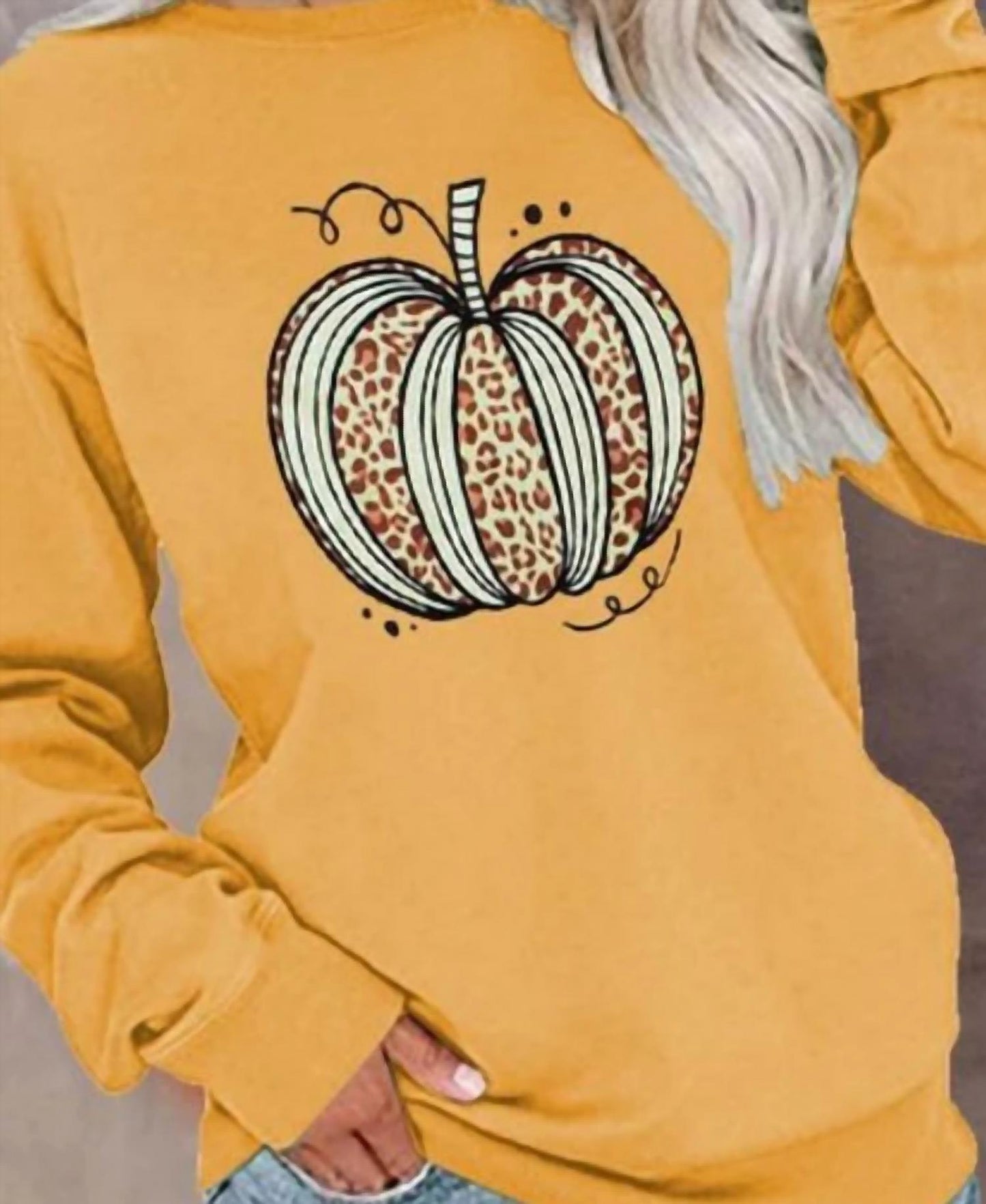 Lily Clothing - Halloween Printing Long Sleeve Pullover