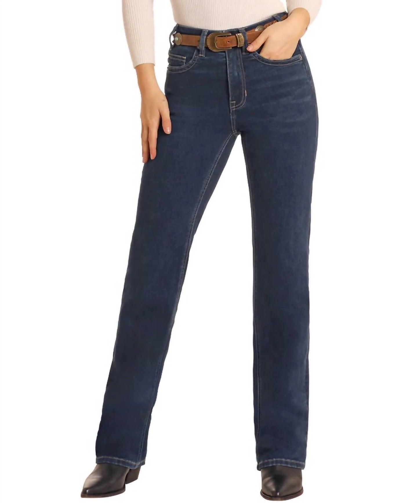 Rock & Roll Cowgirl - Boot Stitch High Rise Jean
