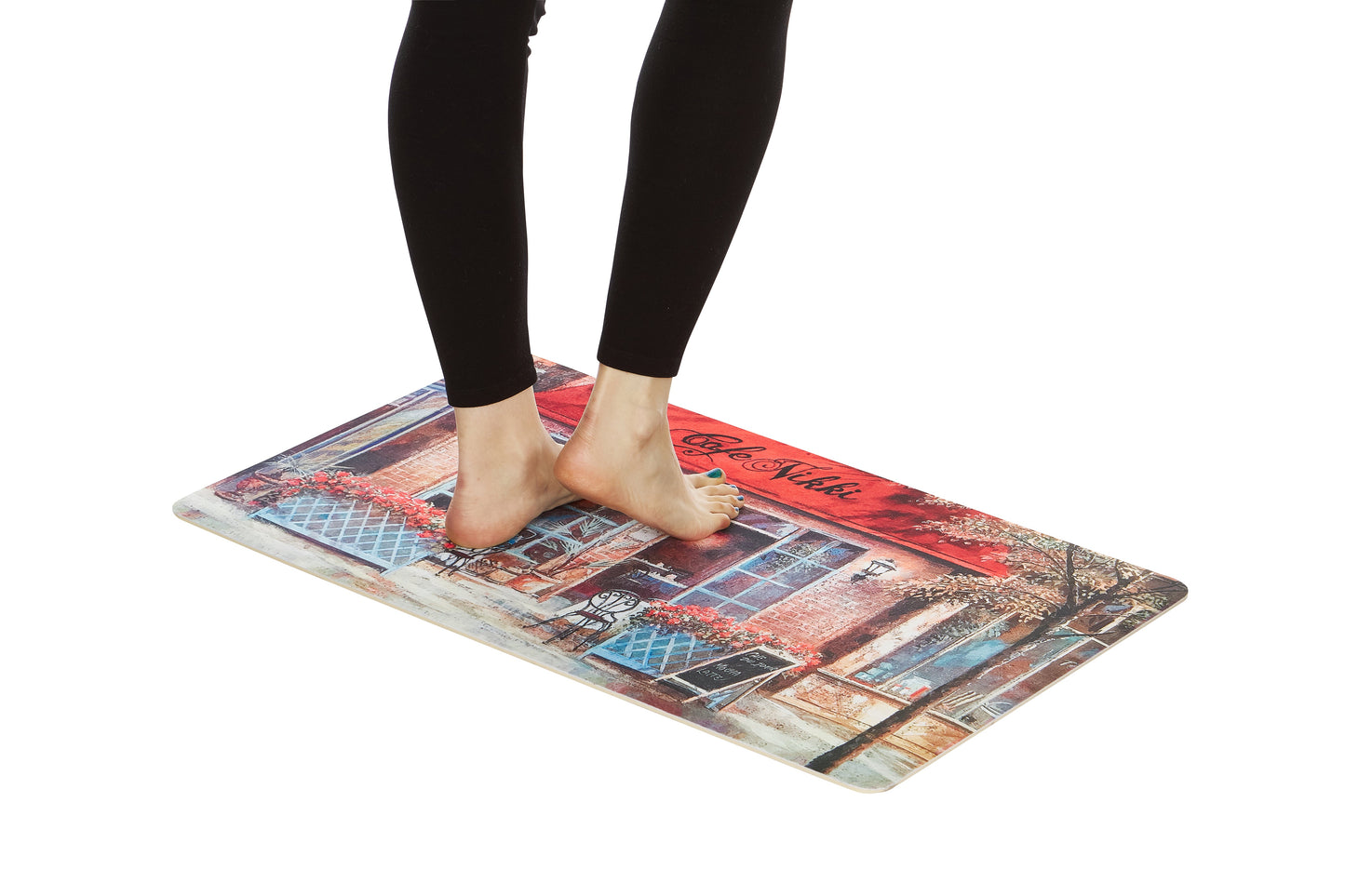 Pacote com 2 tapetes de cozinha premium confortáveis ​​(Cafe Nikki)