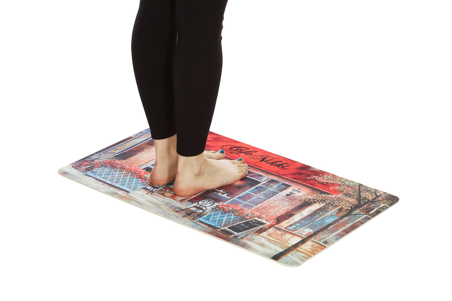 Pacote com 2 tapetes de cozinha premium confortáveis ​​(Cafe Nikki)