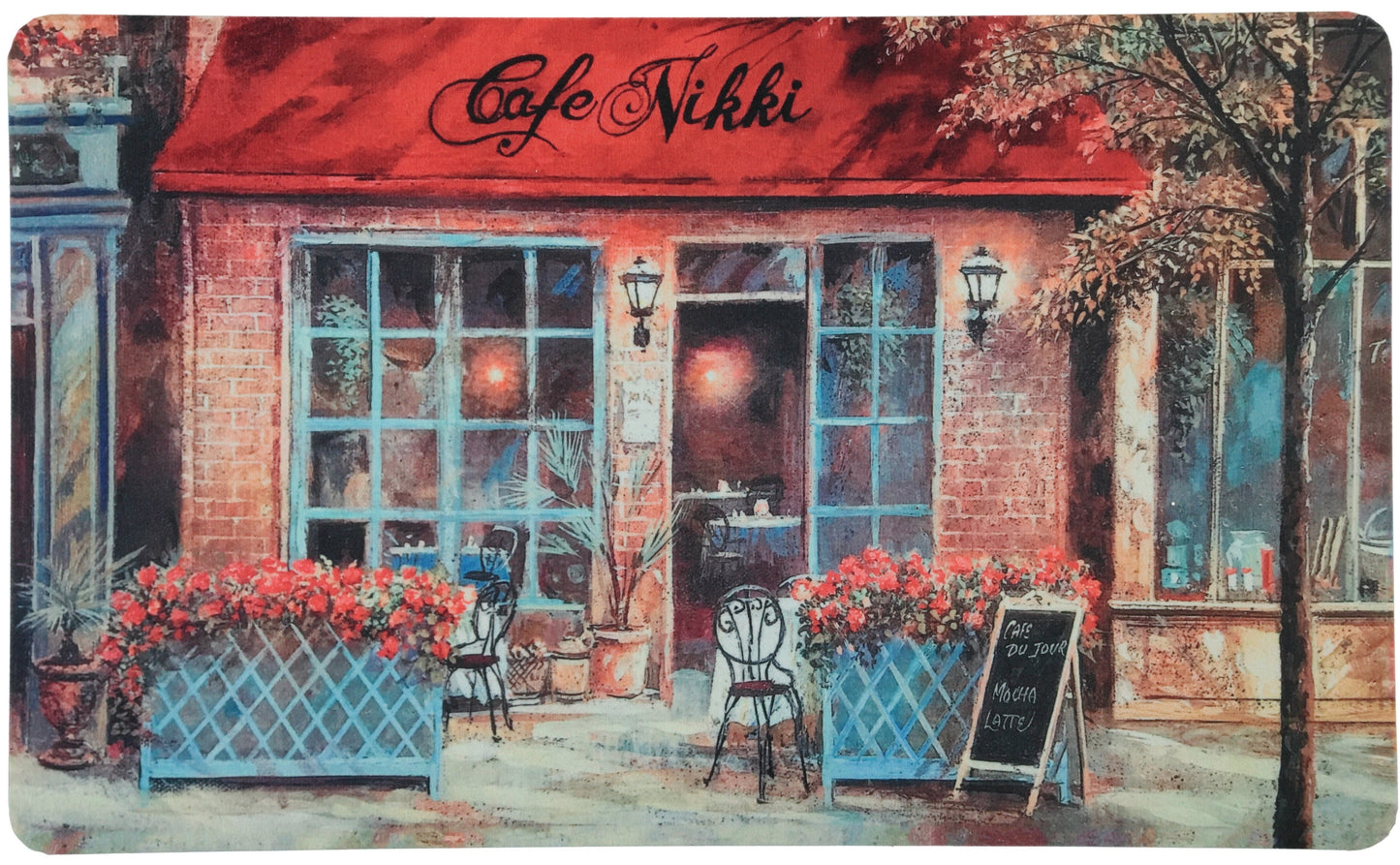 Pacote com 2 tapetes de cozinha premium confortáveis ​​(Cafe Nikki)