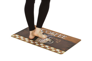 2-Pack Premium Comfort Kitchen Mats (Vintage Coffee)