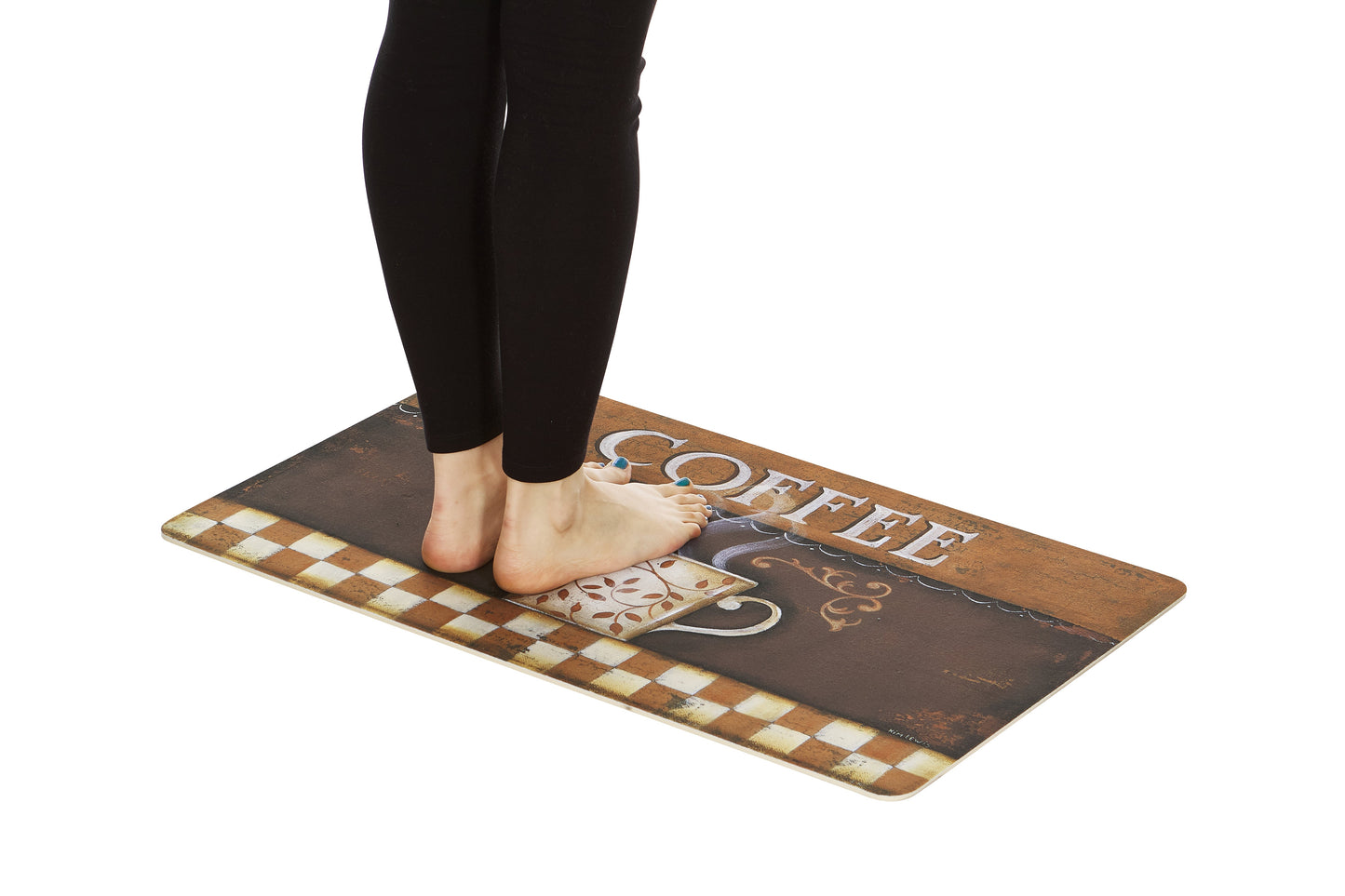 Pacote com 2 tapetes de cozinha premium comfort (café vintage)