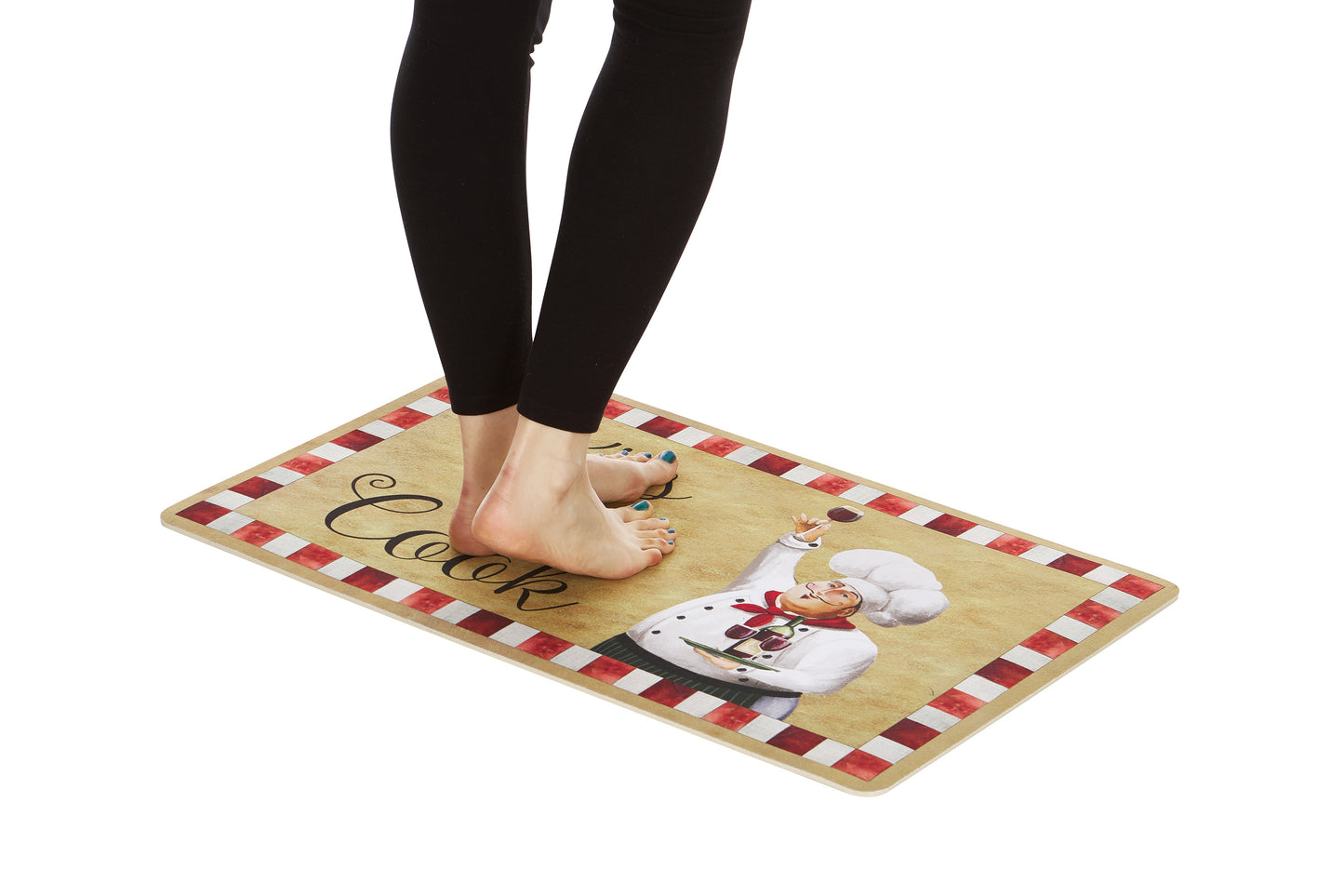 Pacote com 2 tapetes de cozinha premium confortáveis ​​(Kiss the Cook)