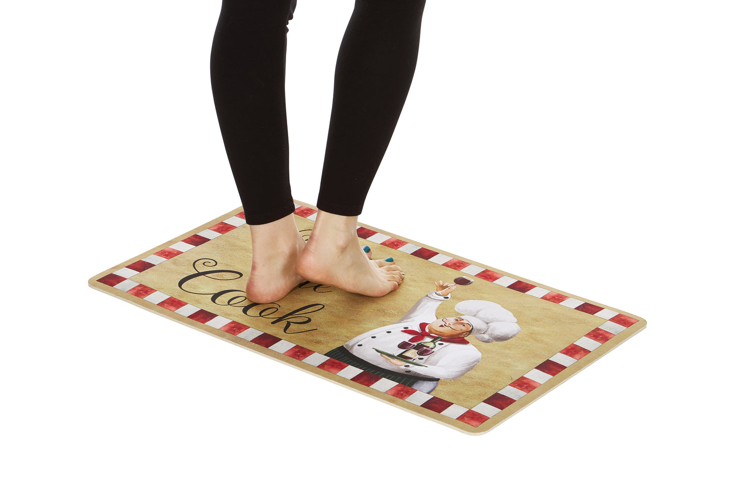 Pacote com 2 tapetes de cozinha premium confortáveis ​​(Kiss the Cook)