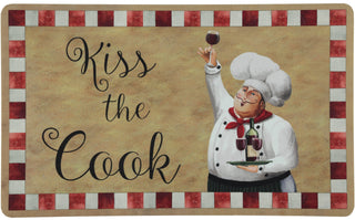 Pacote com 2 tapetes de cozinha premium confortáveis ​​(Kiss the Cook)