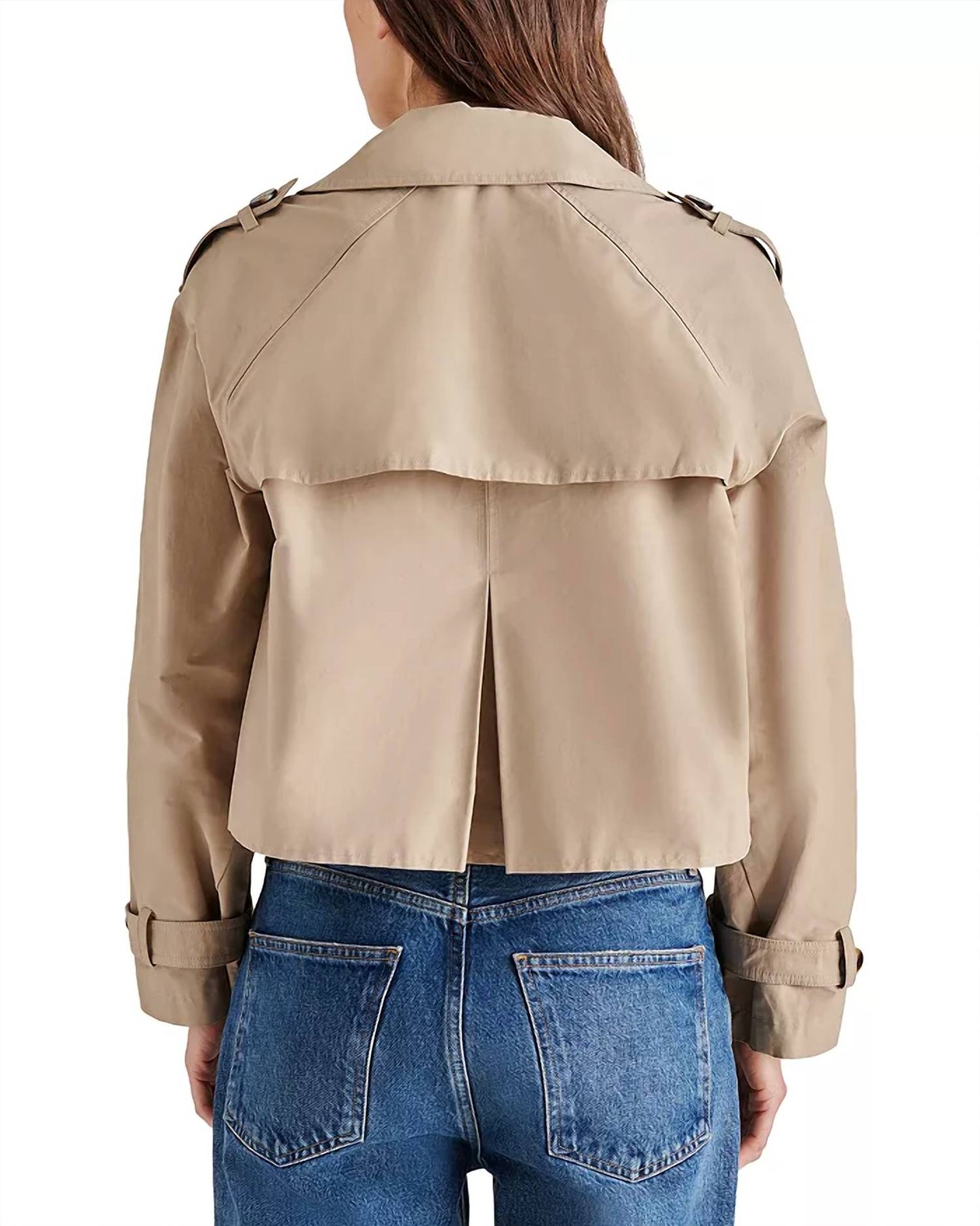 Steve Madden - Sirus Cropped Double-Breasted Trench Jacket