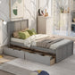 Platform Storage Bed With 2 Wheel Base Drawers
