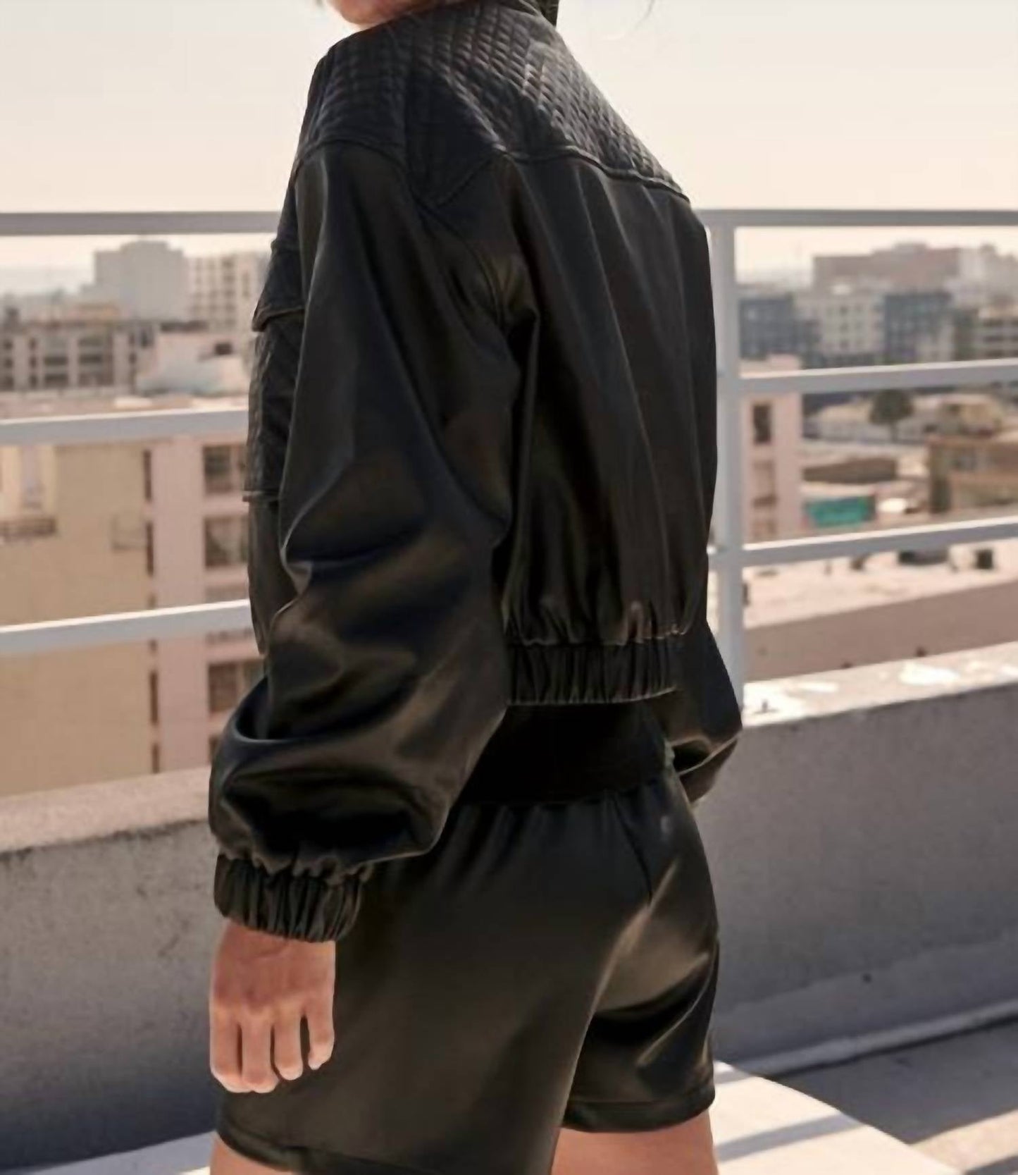 Falcon Park - Brinley Faux Leather Bomber Jacket