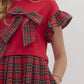 Entro - Tartan Plaid with a Bow Dress