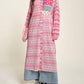 Davi & Dani - Mesh Print Mix Matched Button Front Cover Up