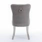 A&A Furniture Nikki Collection Modern Velvet Upholstered Dining Chairs - Set of 2