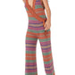 Free People Snowfall Kind of Love Wide Leg Jumpsuit in Red Currant Combo, Size X-Small