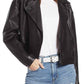 Something Navy - Shrunken Double Breasted Crop Leather Jacket