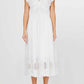 Current Air - V-neck Flutter Slv White Midi Dress