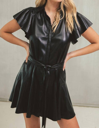 Elan - Vestido curto com babados na cor manteiga