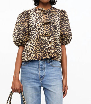 Ganni - Women's Poplin Peplum Blouse