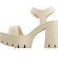 Andrea - Women's Ankle Strap Serrated Sole Heeled Sandals