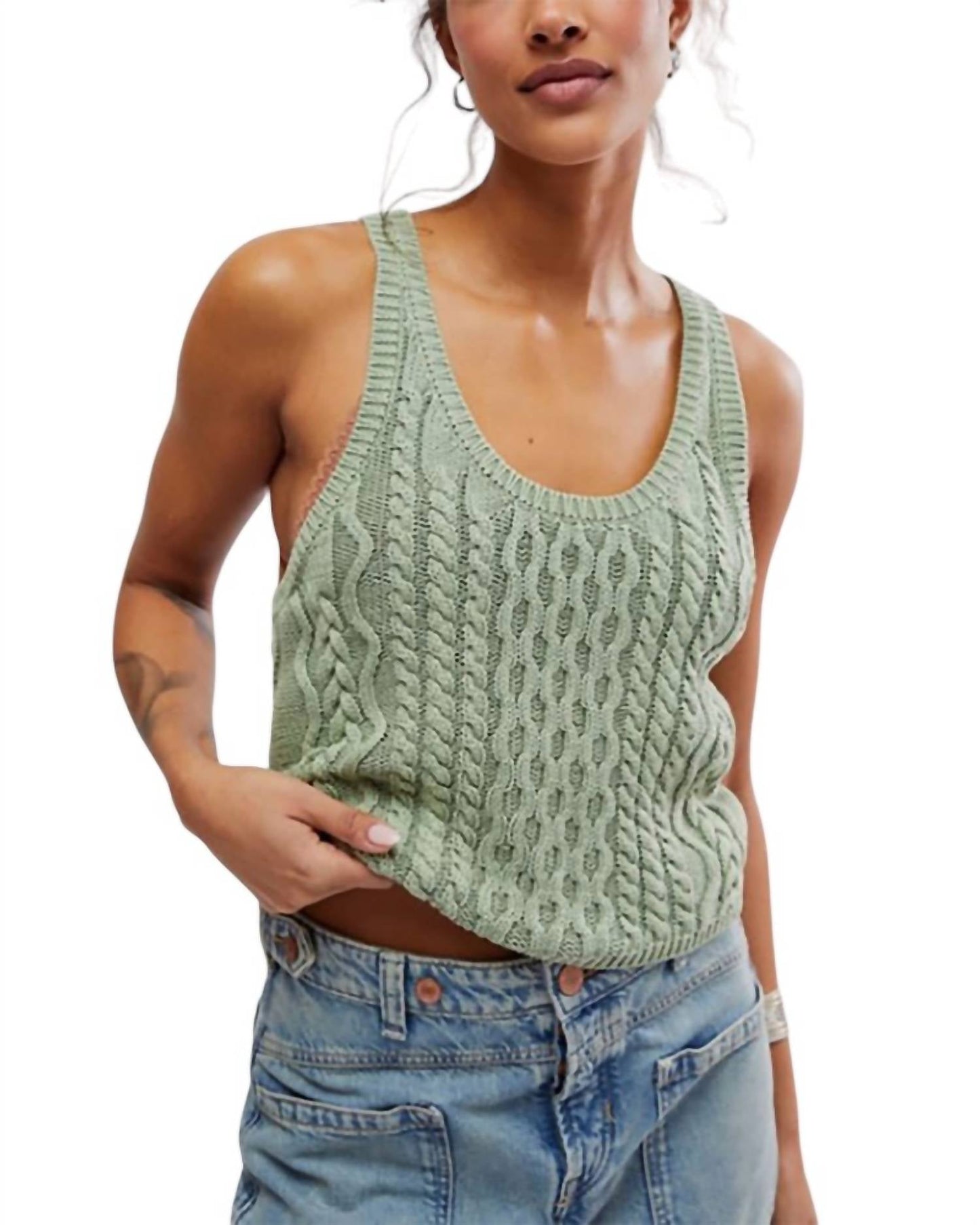 Free People - High Tide Cable Knit Tank Top