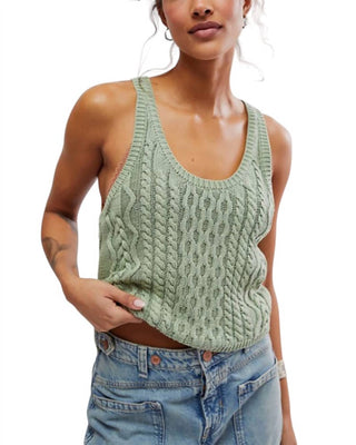 Free People - Camiseta regata de malha com cabo High Tide
