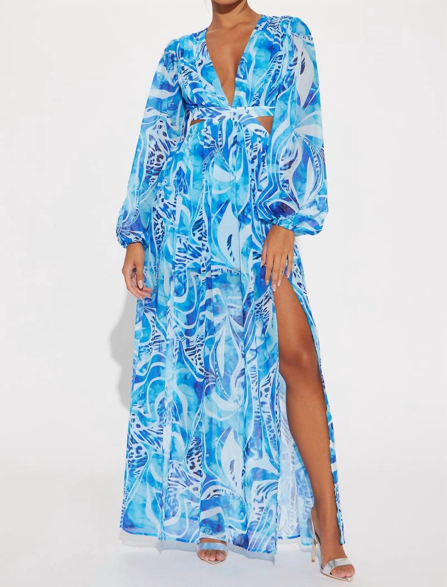 Fashion Nova - Villa Vacation Chiffon Maxi Dress