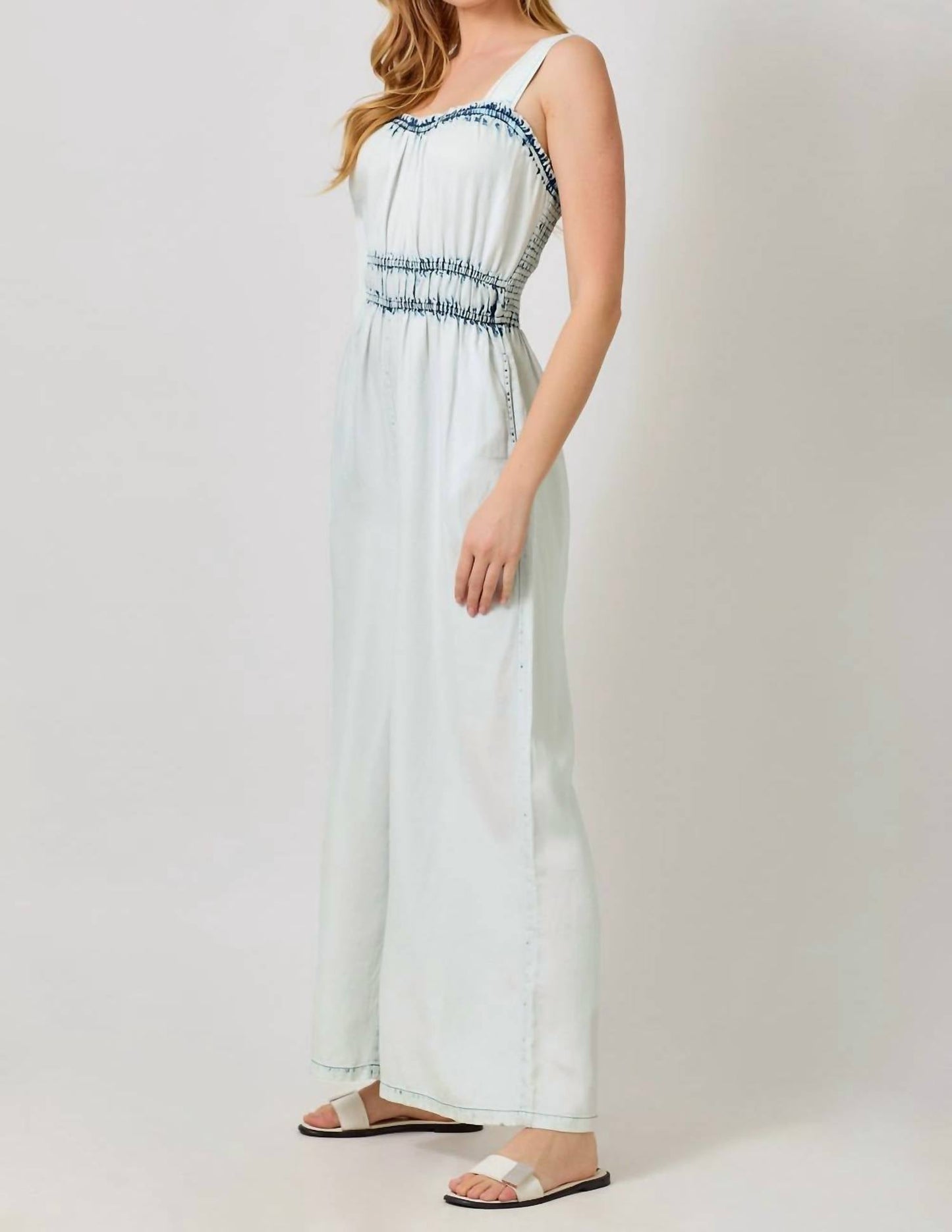 Mystree - Cinched Waist Tencel Jumpsuit